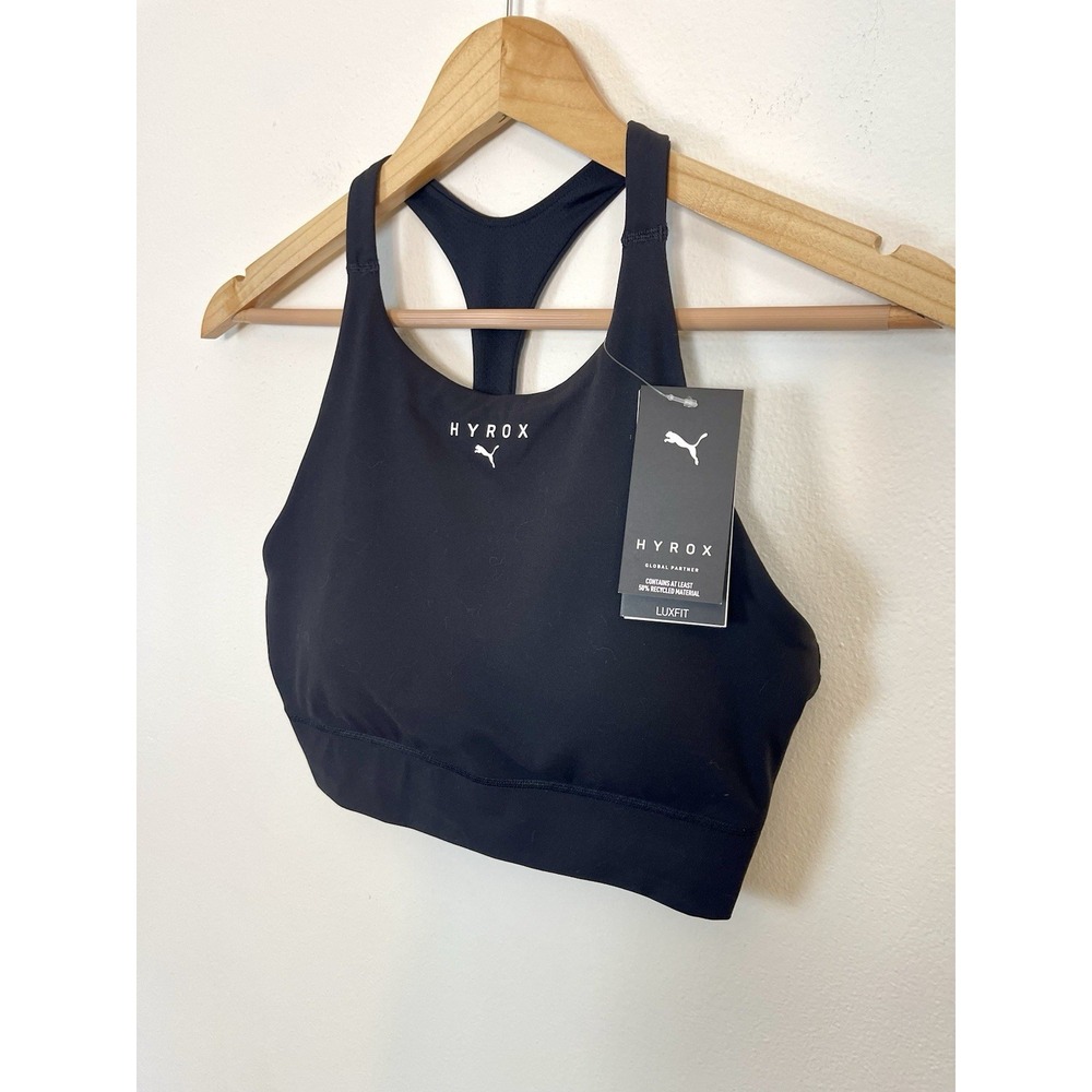 NWT! PUMA x HYROX Shapeluxe High Neck Sports Bra Removable Cups Black M - Picture 6 of 14